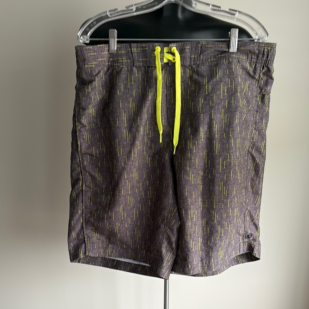 Men's Board Shorts with Neon Yellow Drawstring